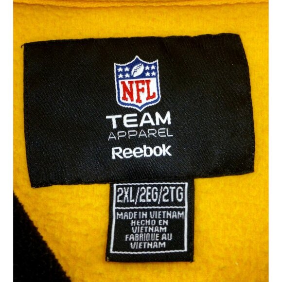 Pittsburgh Steelers 1/4 Zip Reebok NFL 2XL Pullover Fleece Sweatshirt Team Appar - Picture 3 of 9